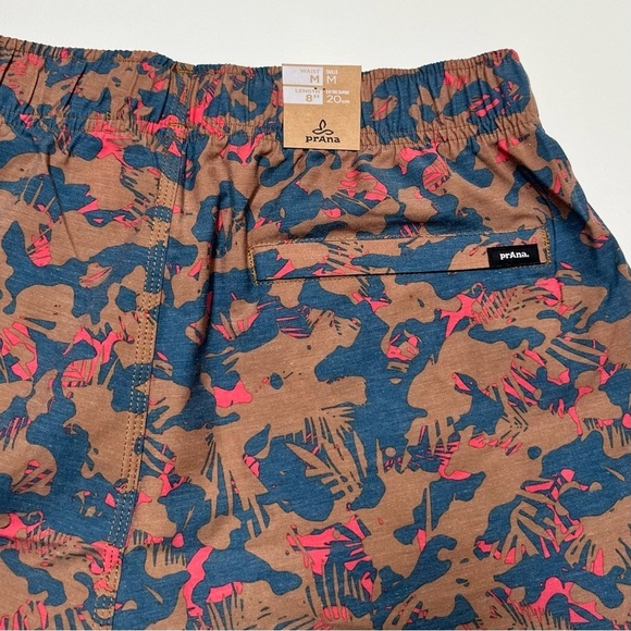 prAna Men's Medium Pull On Metric E-Waist Board 8" Stretch Shorts Fresca Camo - Picture 6 of 10